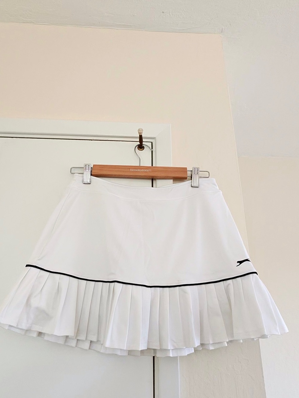 White Pleated Tennis/golf Skirt with Black Trim - Womens